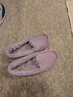 UGG Women's Lavender Suede Moccasin Slippers